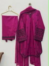 Jf 047 Rayon Cotton Embroidery Top With Bottom Dupatta